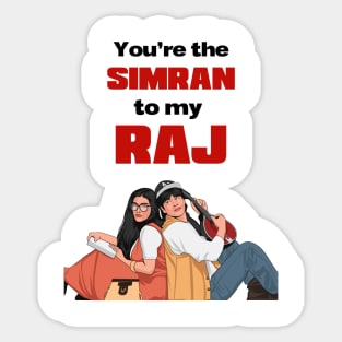 DDLJ , RAJ and SIMRAN, DDLJ , Bollywood, India movie, Desi, Valentines Sticker